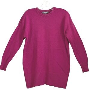 Marled Reunited Clothing Womens Crewneck Sweater Magenta Pink Barbiecore‎ Medium